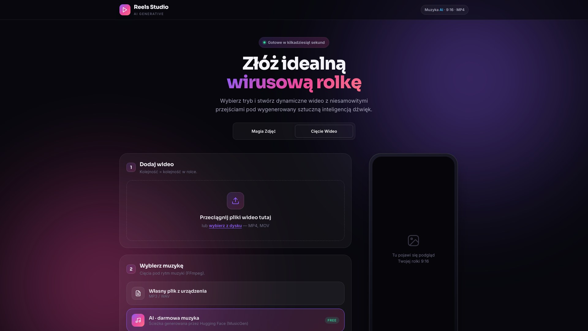 Podgląd: Reels Studio